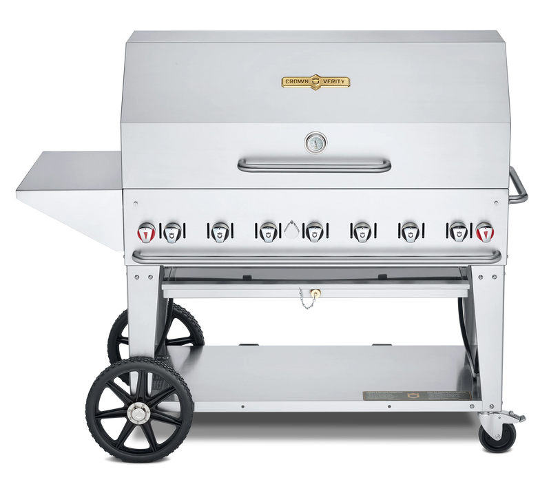 Crown Verity 48" Mobile Grill + Roll Dome & Adjustable Bun Rack - CV-MCB-48PKG