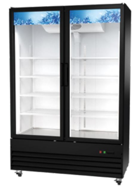 Koldline Glass Door Merchandising Reach-In Refrigerator - Double Door Cooler