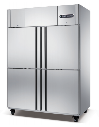 Coolmes 55" Split 2-Door Stainless Steel Reach-In Static Refrigerator - GN1.2TNZ4