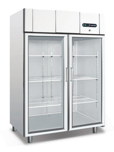 Coolmes 55" Glass 2-Door Reach-In Ventilated Refrigerator - GN1.2TNG2