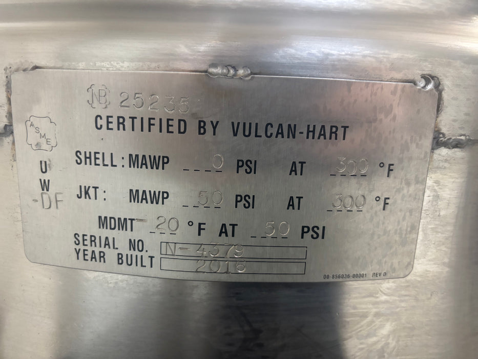 New Vulcan K60GLT 60-Gallon Tilting Gas Steam Jacketed Kettle