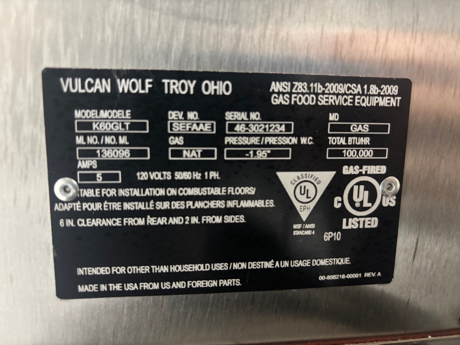New Vulcan K60GLT 60-Gallon Tilting Gas Steam Jacketed Kettle