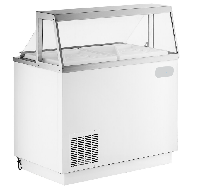 47" Koldline 8-Tub Deluxe Ice Cream Dipping Cabinet With Sneeze Guard - KDIP-8-S/S