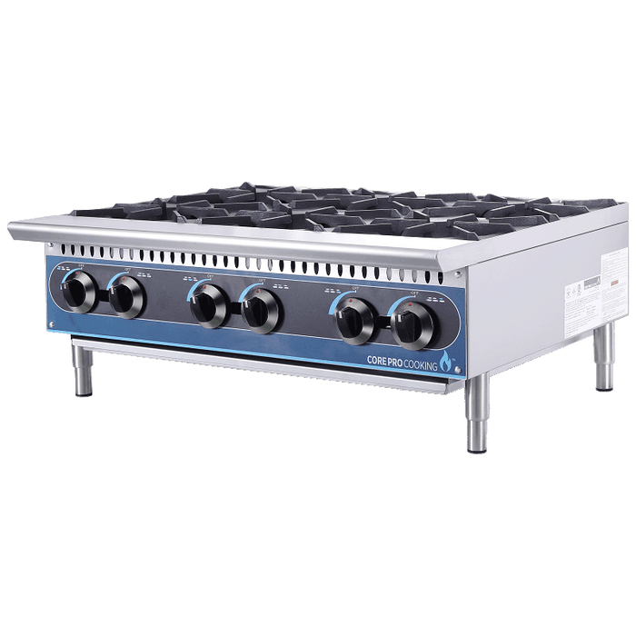 Cooking Pro - 36" 6 Burner Countertop Gas Hotplate - 150,000BTU