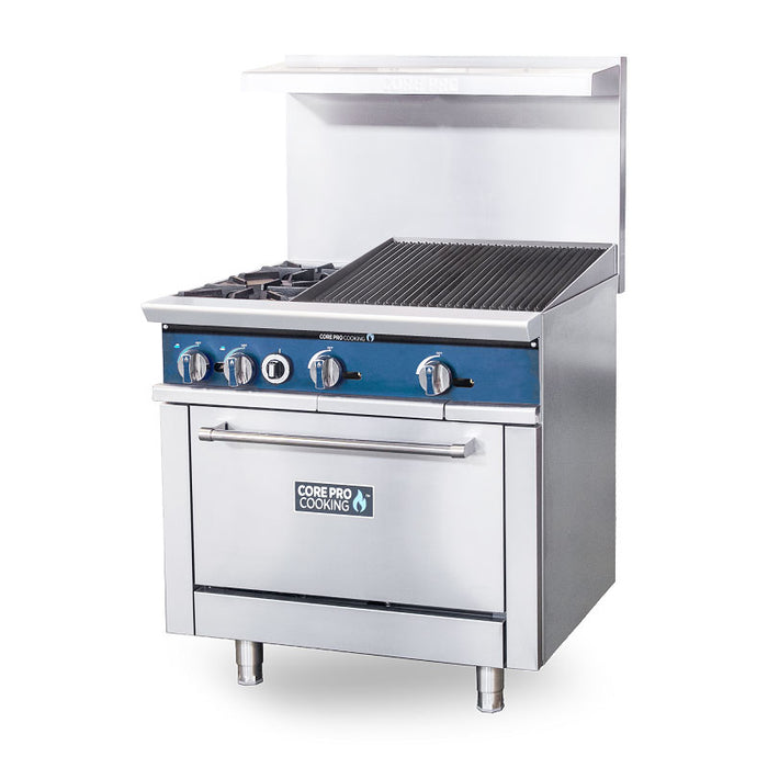 Cooking Pro - 36" Gas Range With 24" Charbroiler-60,000BTU