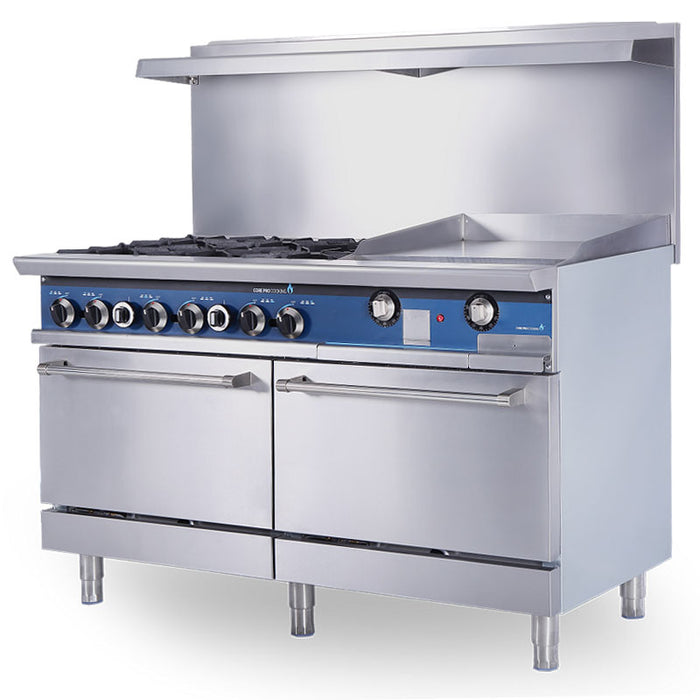 Cooking Pro - 60" Gas Range With 24" Griddle - 180,000BTU