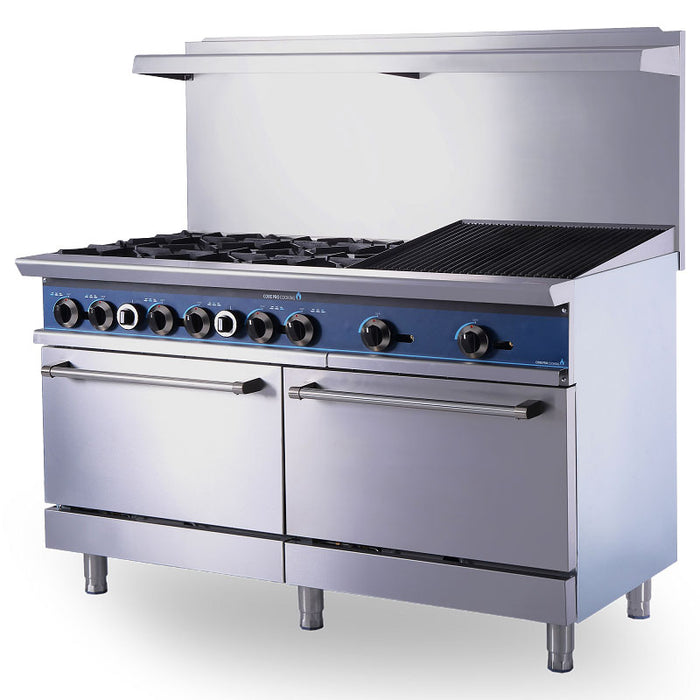 Cooking Pro - 60" Gas Range With 24" Charbroiler - 180,000BTU