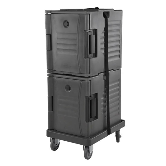 Double Wall Dark Grey Insulated Food Carrier Hot Food Transport Cart