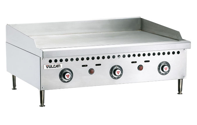 Vulcan Countertop 36" Thermostatic Gas Griddle - 75000BTU - VCRG36-T