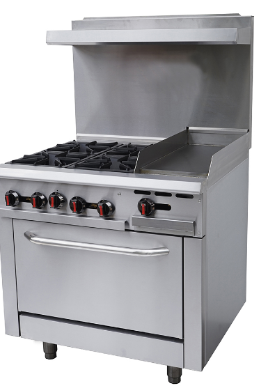 Canadian Range - 4 Open Burners Gas Range With 12" Griddle - Full Oven